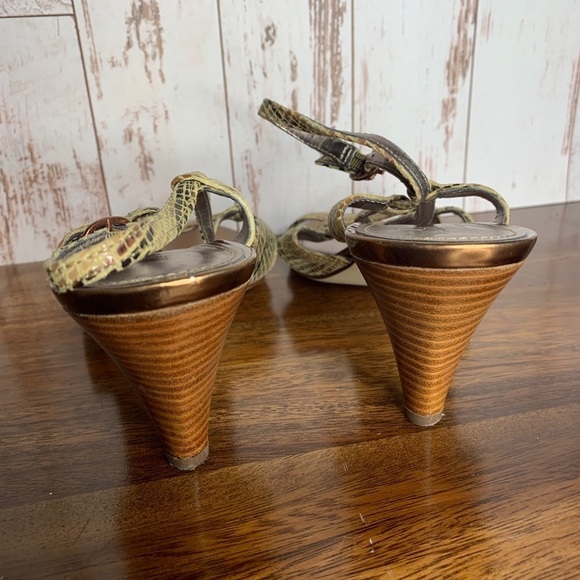 Anne Klein Leather Strappy Heels Snake Print Sz8.5 - Picture 3 of 4